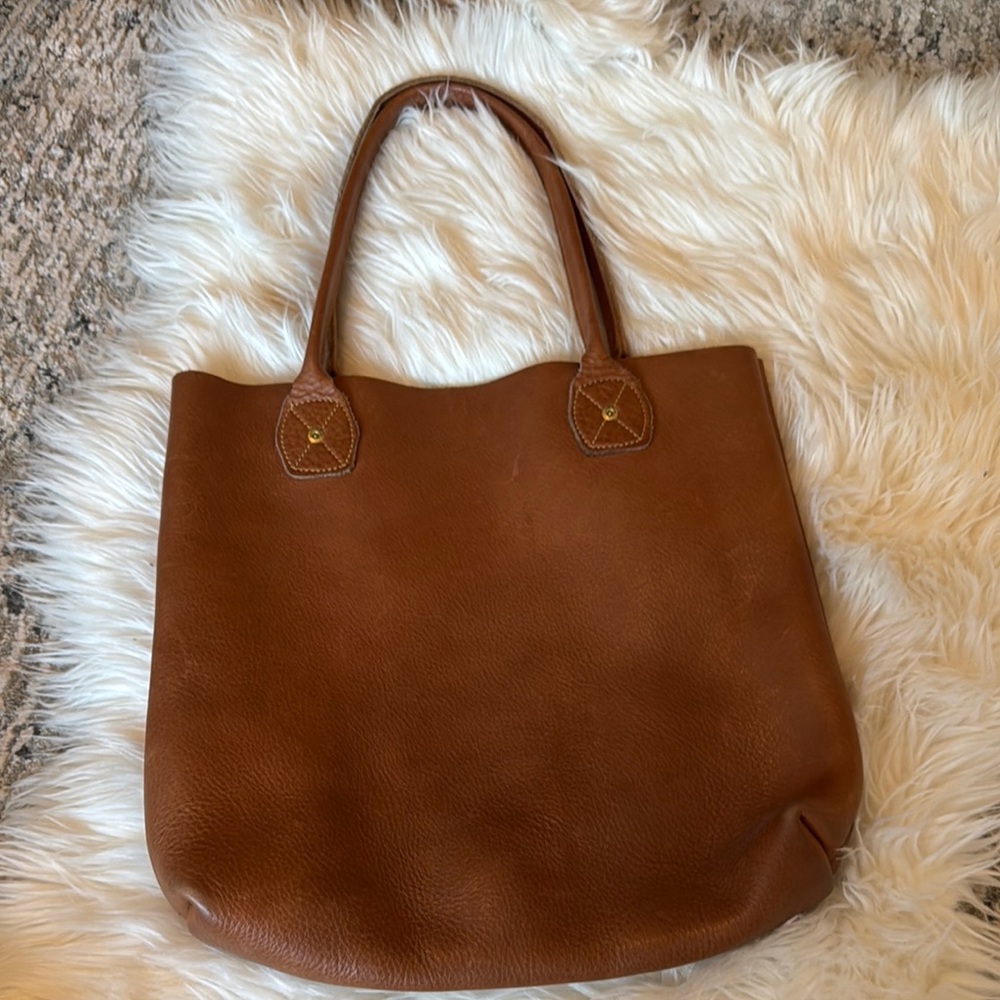 Wood & Faulk Brown Leather Tote Bag